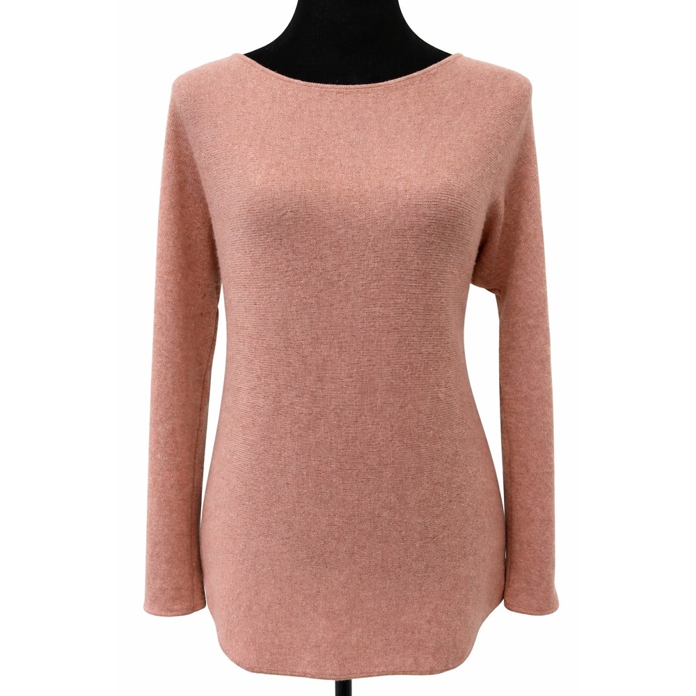Charter Club Luxury Womens Pullover Crew Neck Tunic Sweater Medium Pink Cashmere